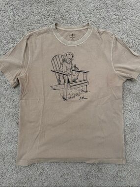 J. Crew Men's Tan Graphic Dog Chair Tee
